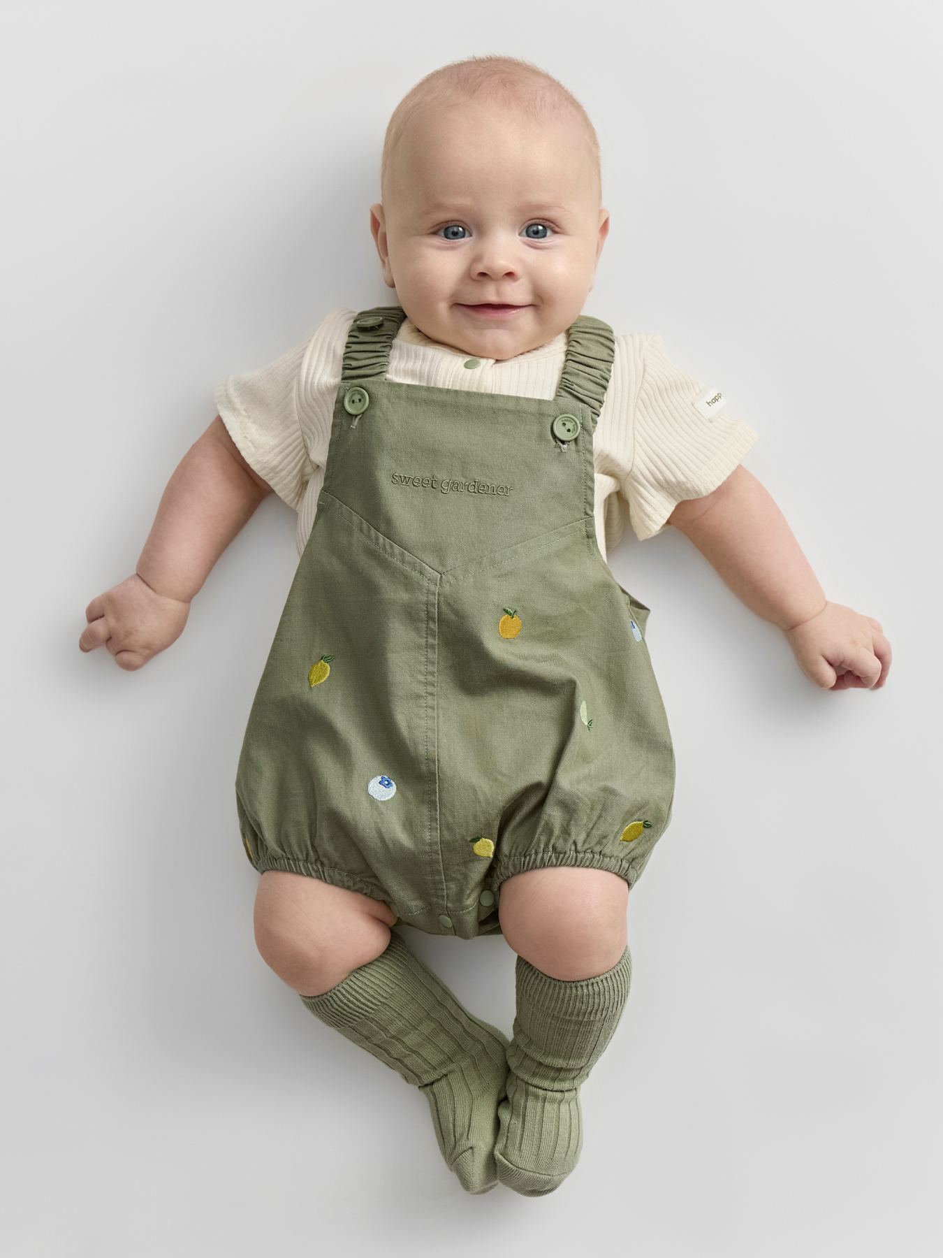 Полукомбинезон и футболка Happy Baby 88696-0_olive(embroidery) - фото 1