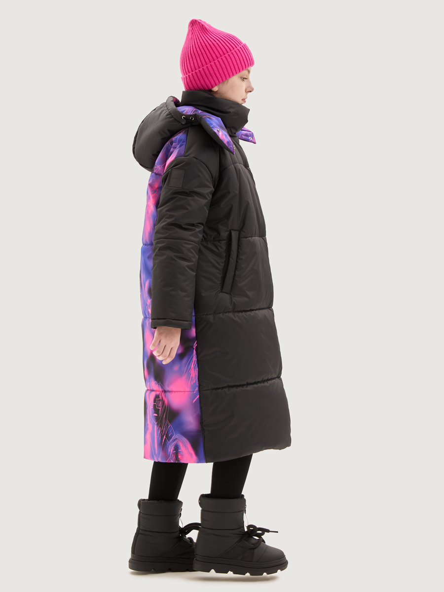 Пальто NIKASTYLE 6з9425 черный/фуксия - фото 5