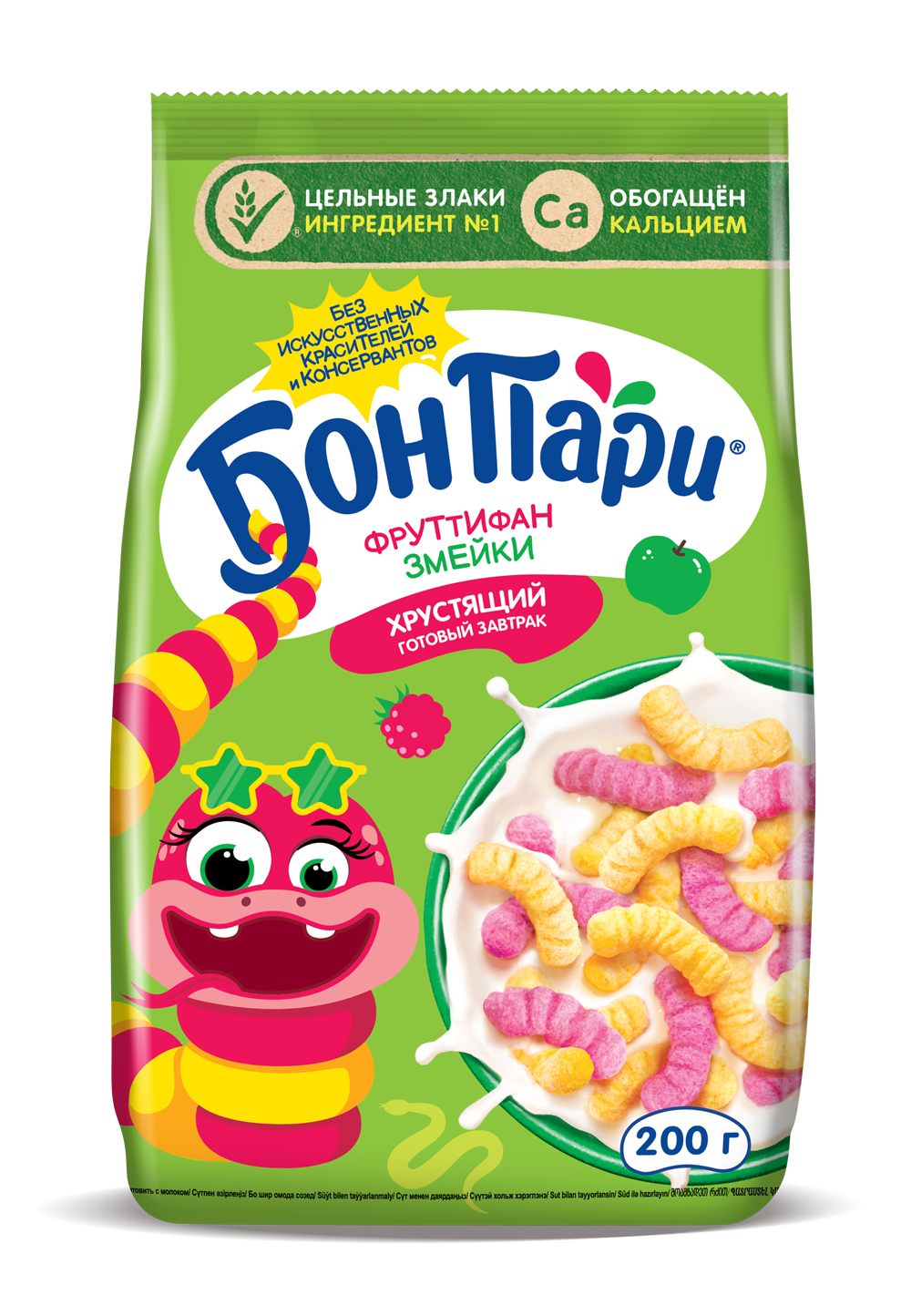 Готовый завтрак Бон Пари Фруттифан Змейки 200г - фото 1