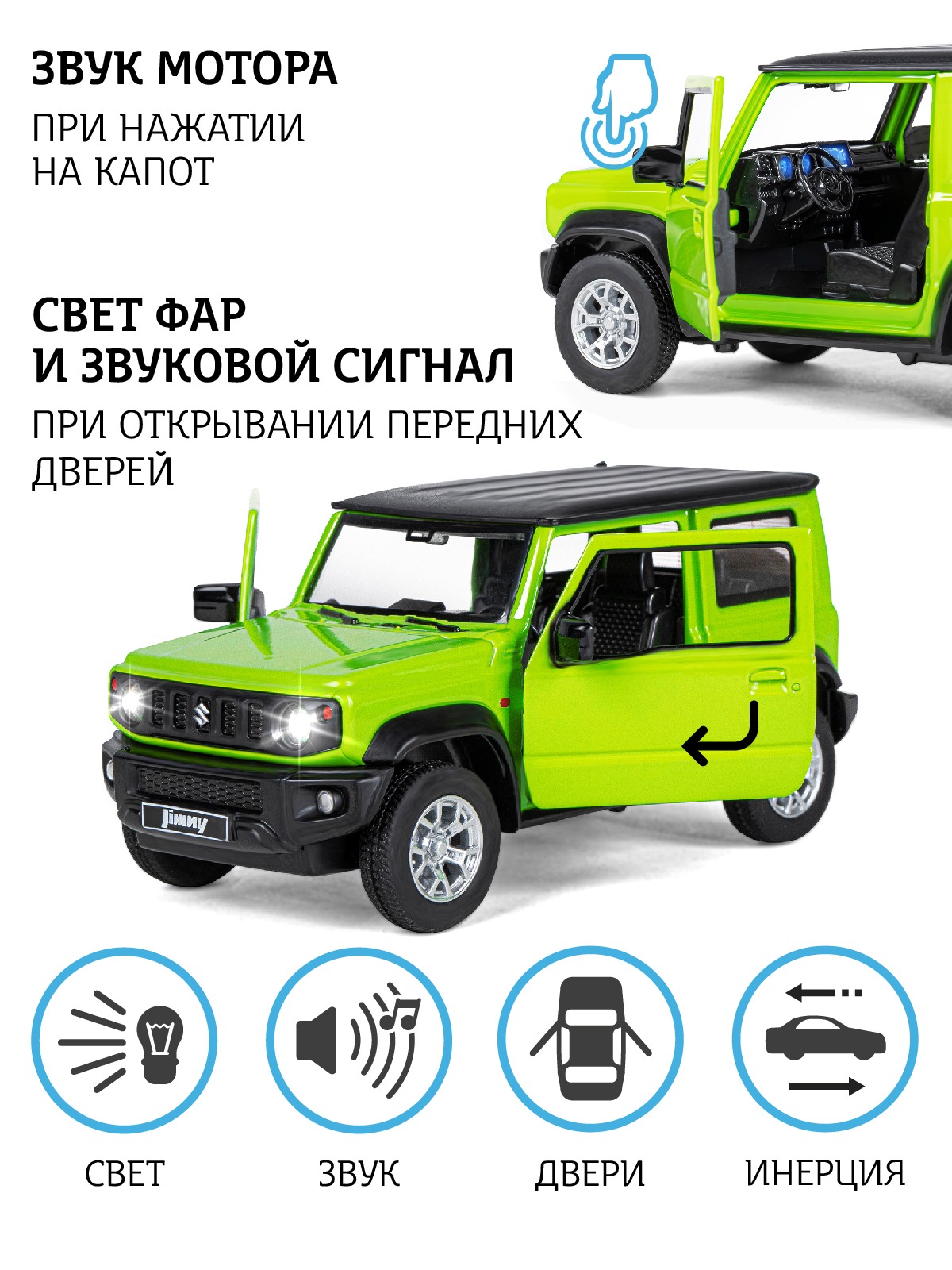 Внедорожник АВТОпанорама Suzuki Jimny 1:26 JB1251493 - фото 2