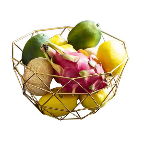 Фруктовница ZDK Kitchen Fruit цвет золотой 270х270х155 мм