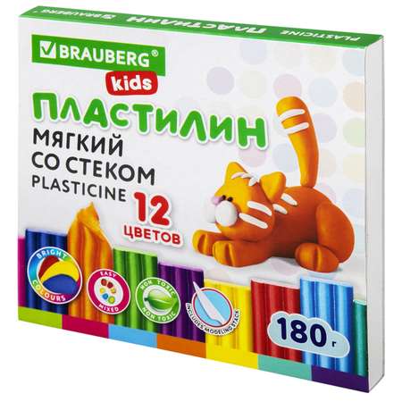 Пластилин Brauberg 12 цв.