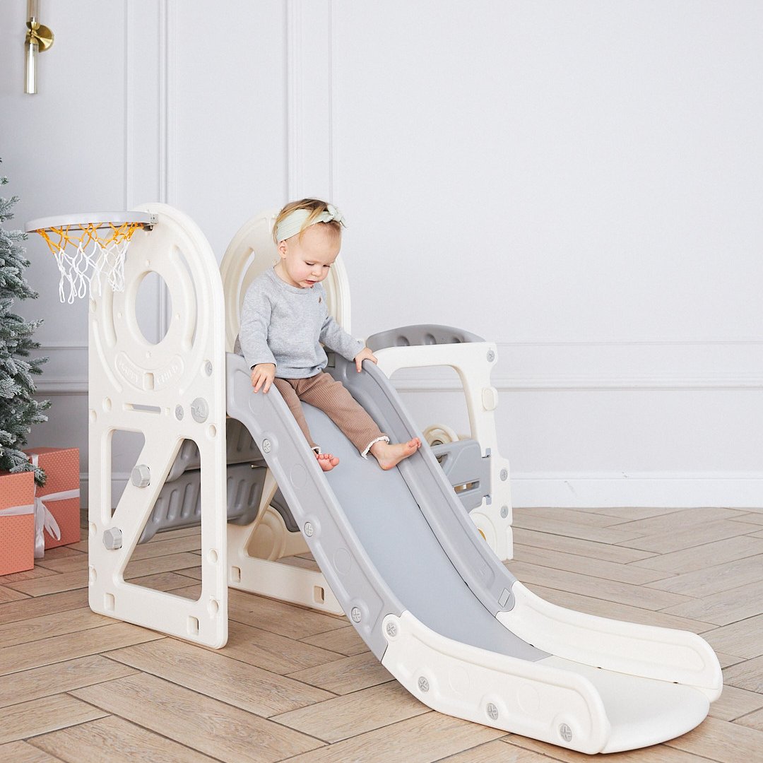 Игровой комплекс UNIX Kids Bus grey с горкой и баскетбольным кольцом - фото 16