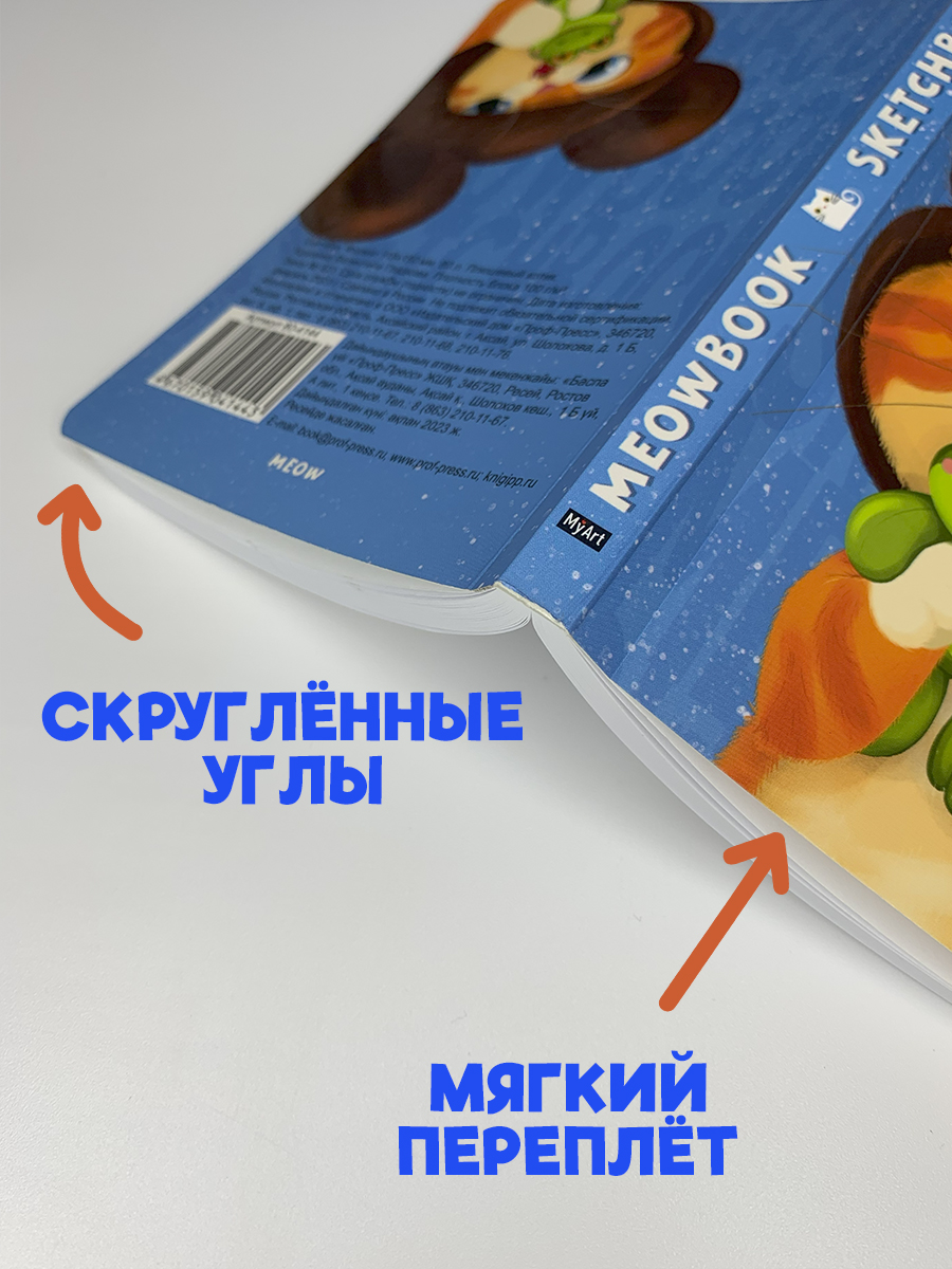 Скетчбук Проф-Пресс карманный блокнот Meowbook. А6 80 лист. 1 шт. - фото 4