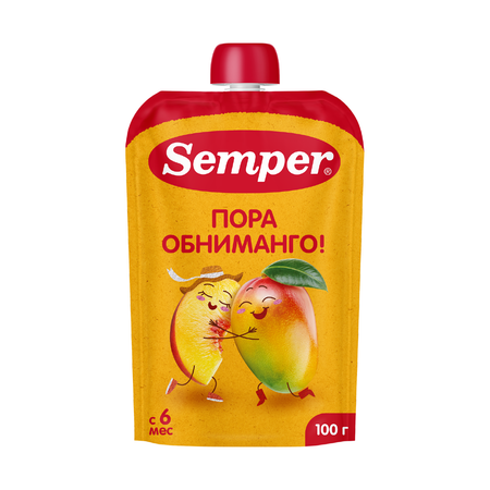 Пюре Semper Яблоко-манго-персик с 6 мес 100 г