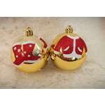 Набор Шар золотой с рисунком 2шт 8см Магия праздника MAG1921