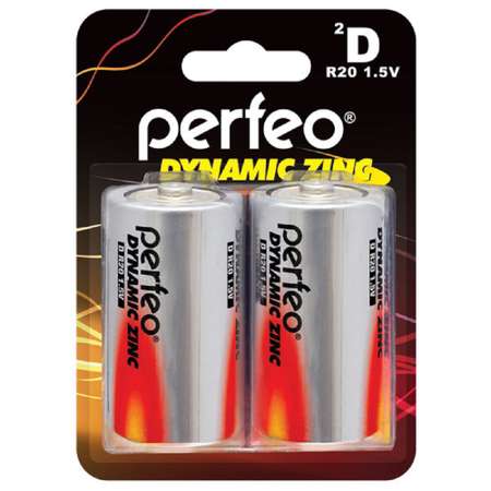 Батарейки Perfeo Dynamic Zinc цинковые R20 2 штуки