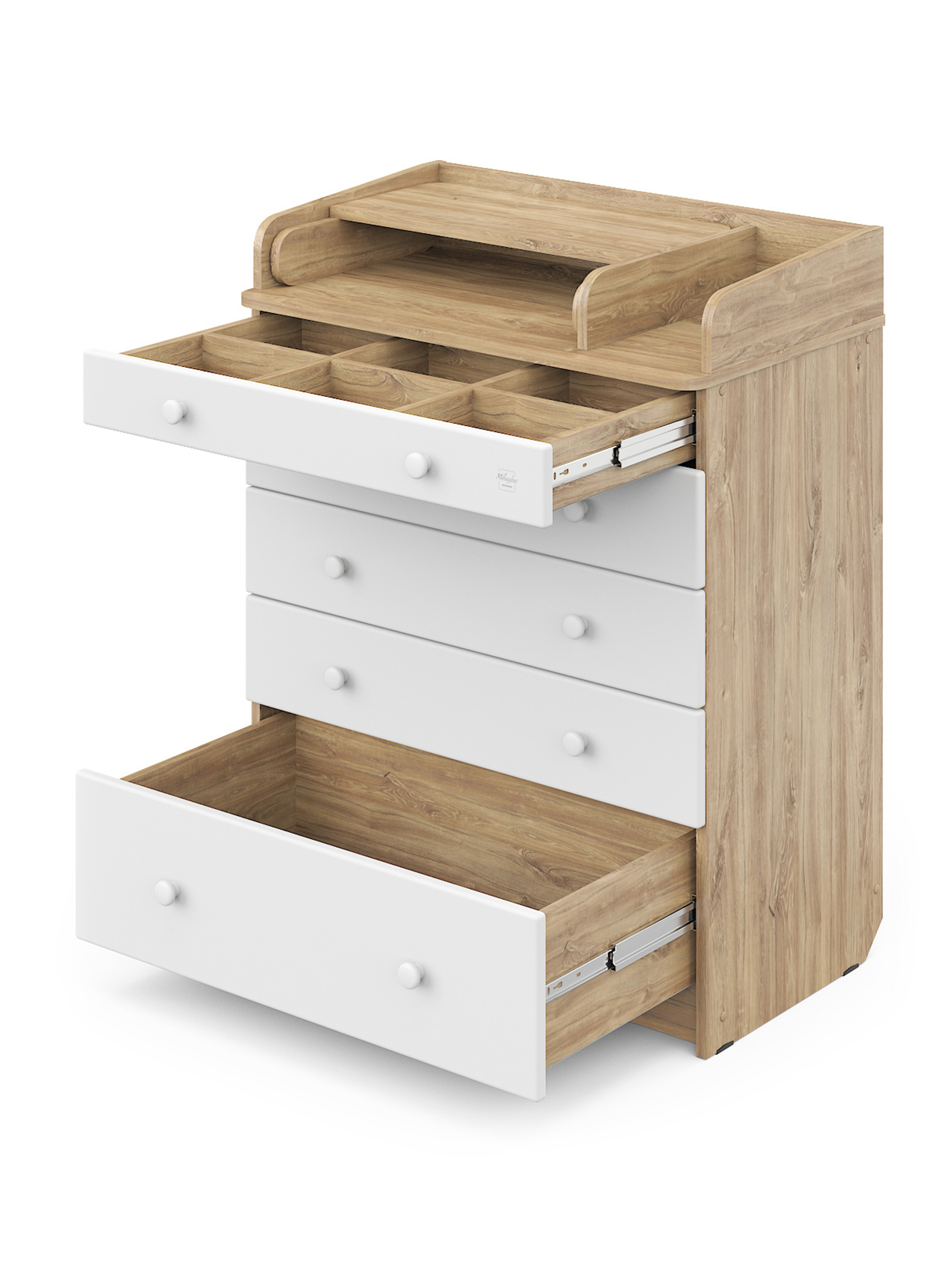 Комод пеленальный Aton MAKS 800/5 дуб канзас-белый (белый) - фото 6