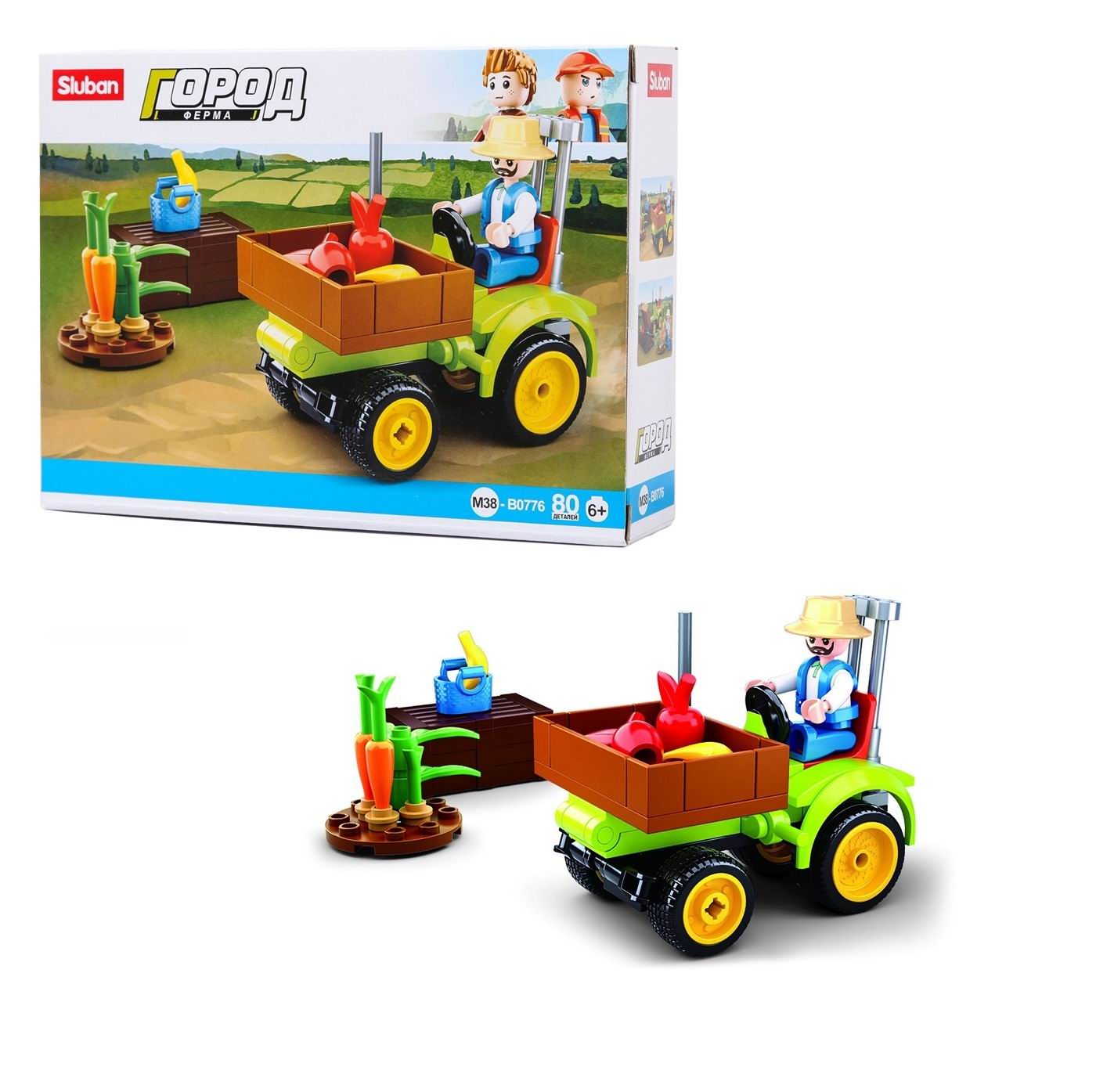 Конструктор SLUBAN Ферма Трактор убирает урожай - фото 1