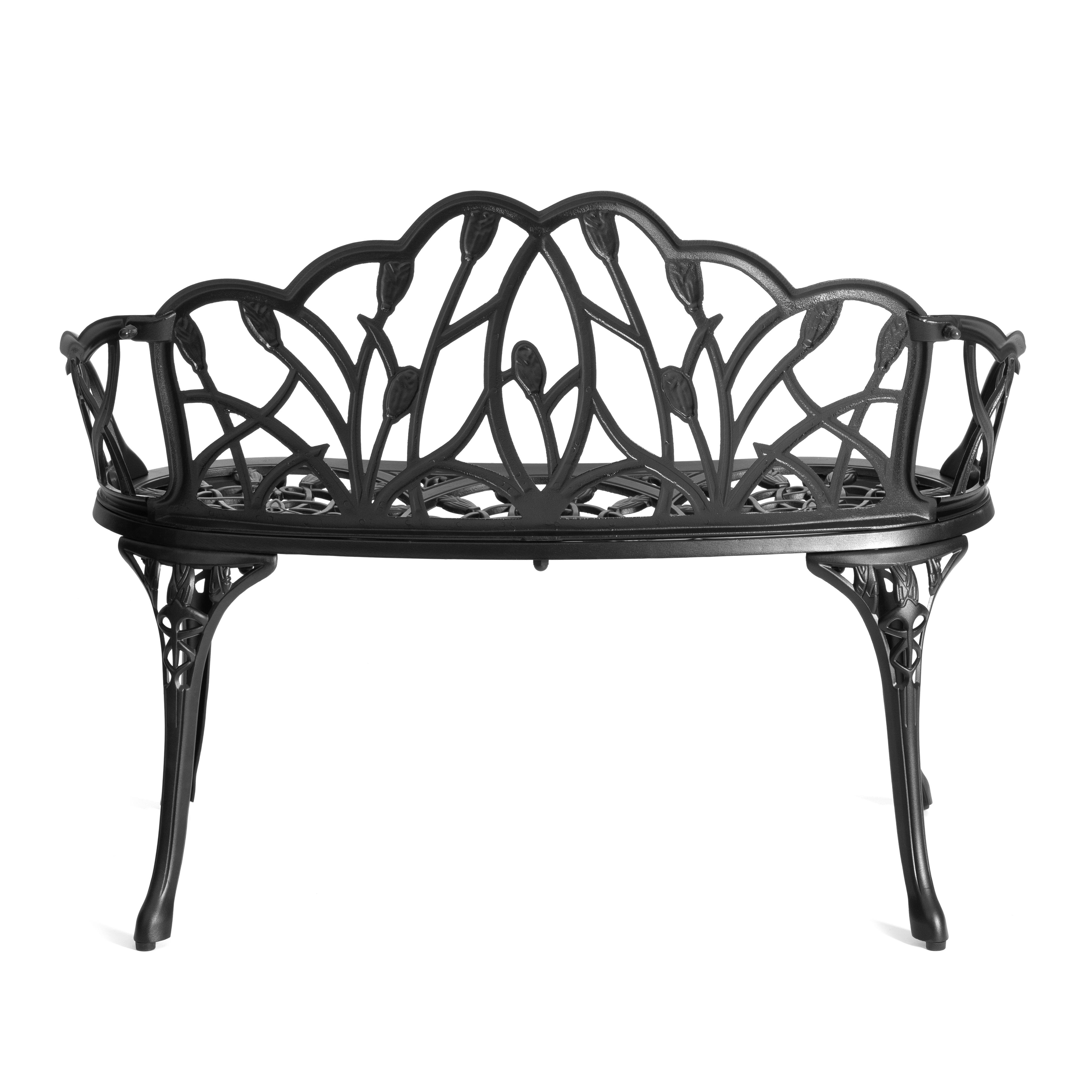 Садовая скамья TETCHAIR Штраус алюминиевый сплав черный - фото 5