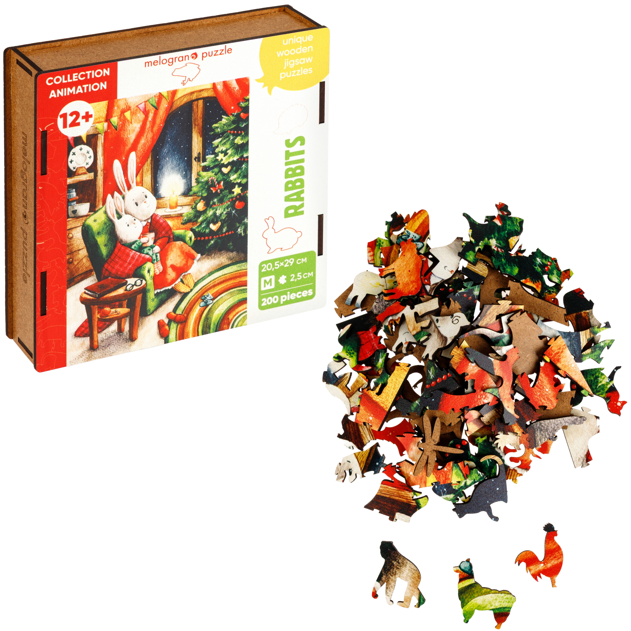 Изображение товара Деревянный пазл 1TOY Новогодняя елка 120 деталей для детей и взрослых