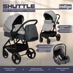 Коляска трансформер Indigo Shuttle, светло серый-т. серый серый