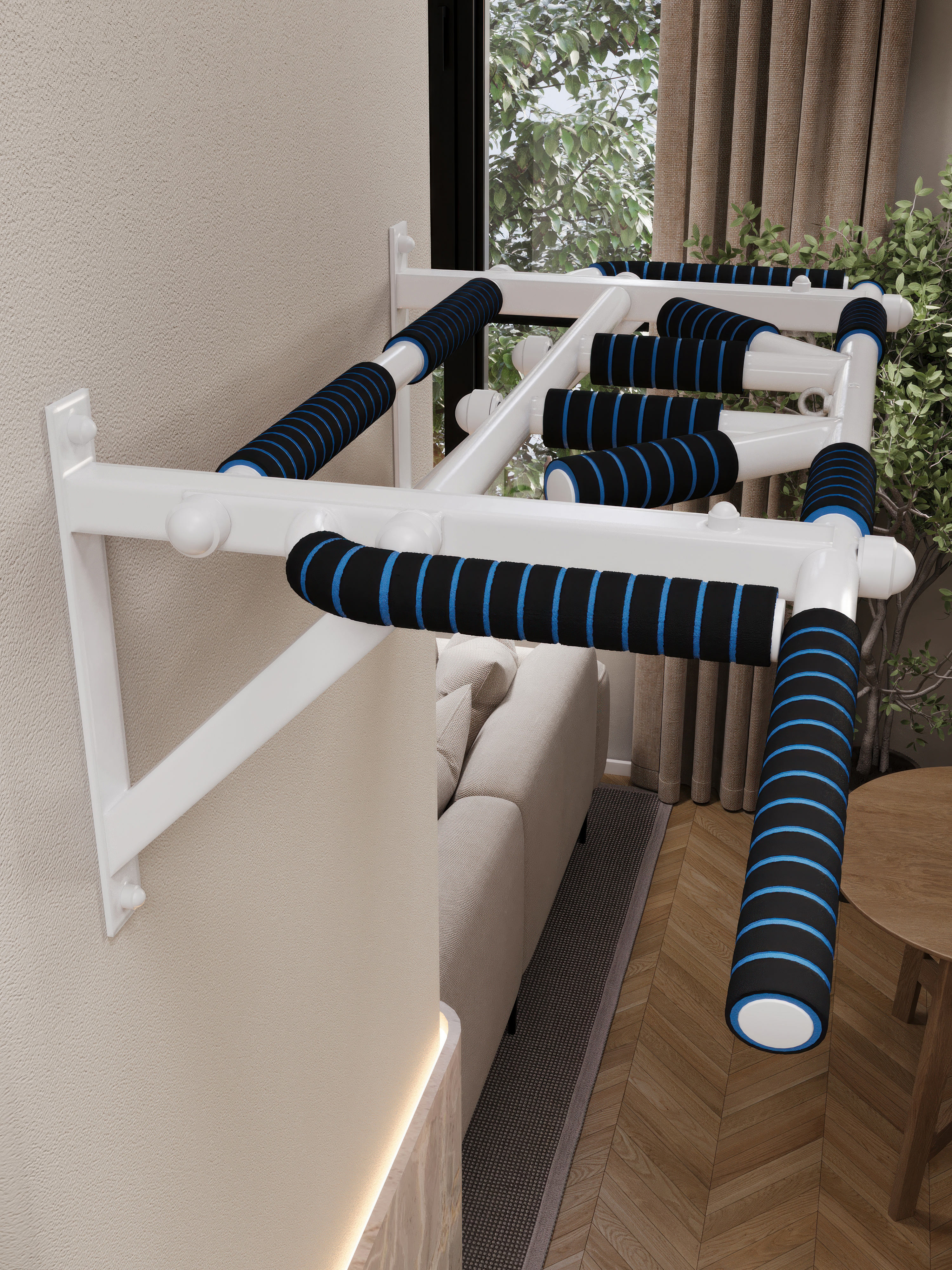 Турник настенный "Тарантул" COMFORT с неопреновыми ручками - фото 4