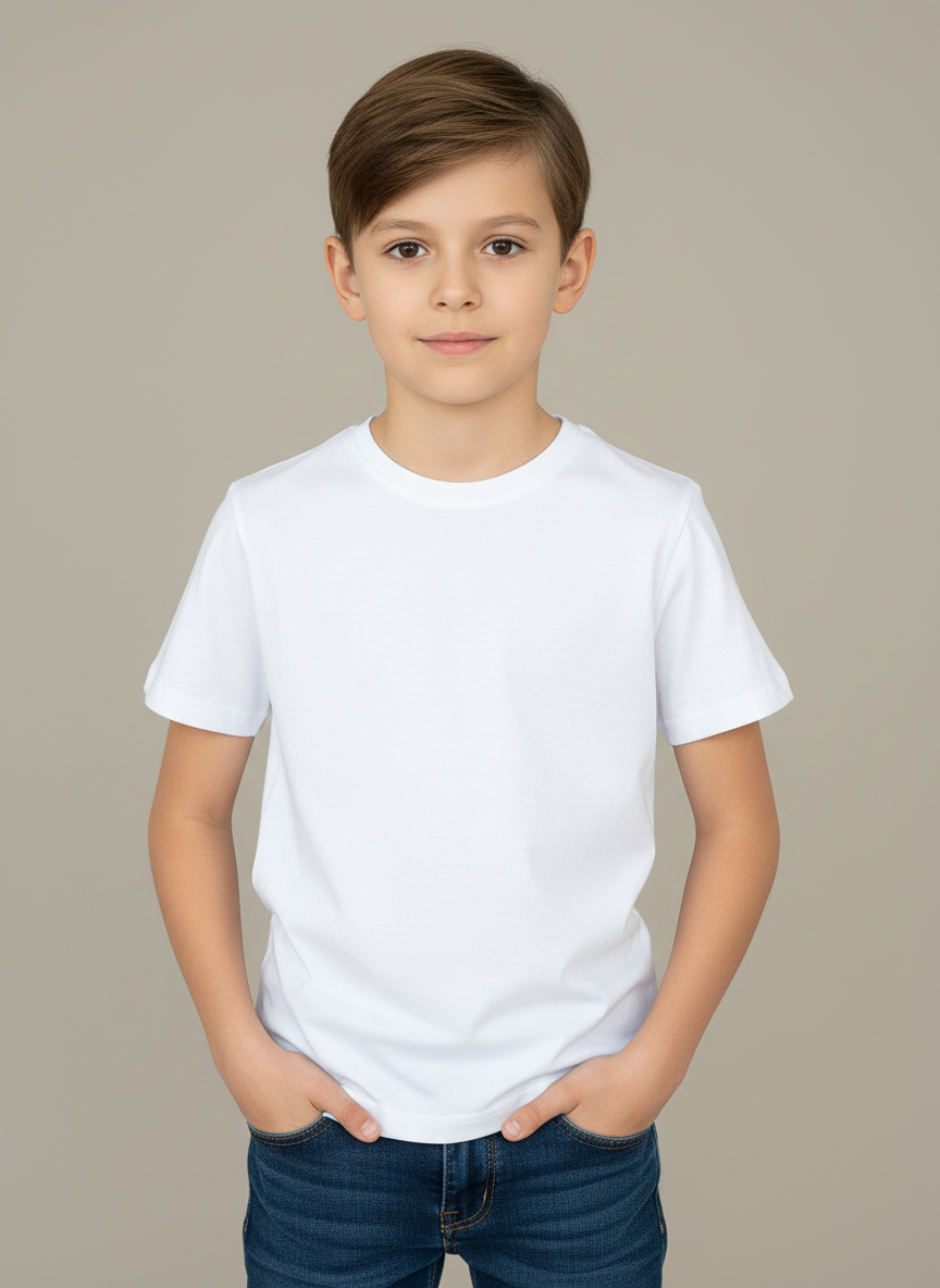 Изображение товара Белая футболка для девочек и мальчиков Утенок 128 всесезонная