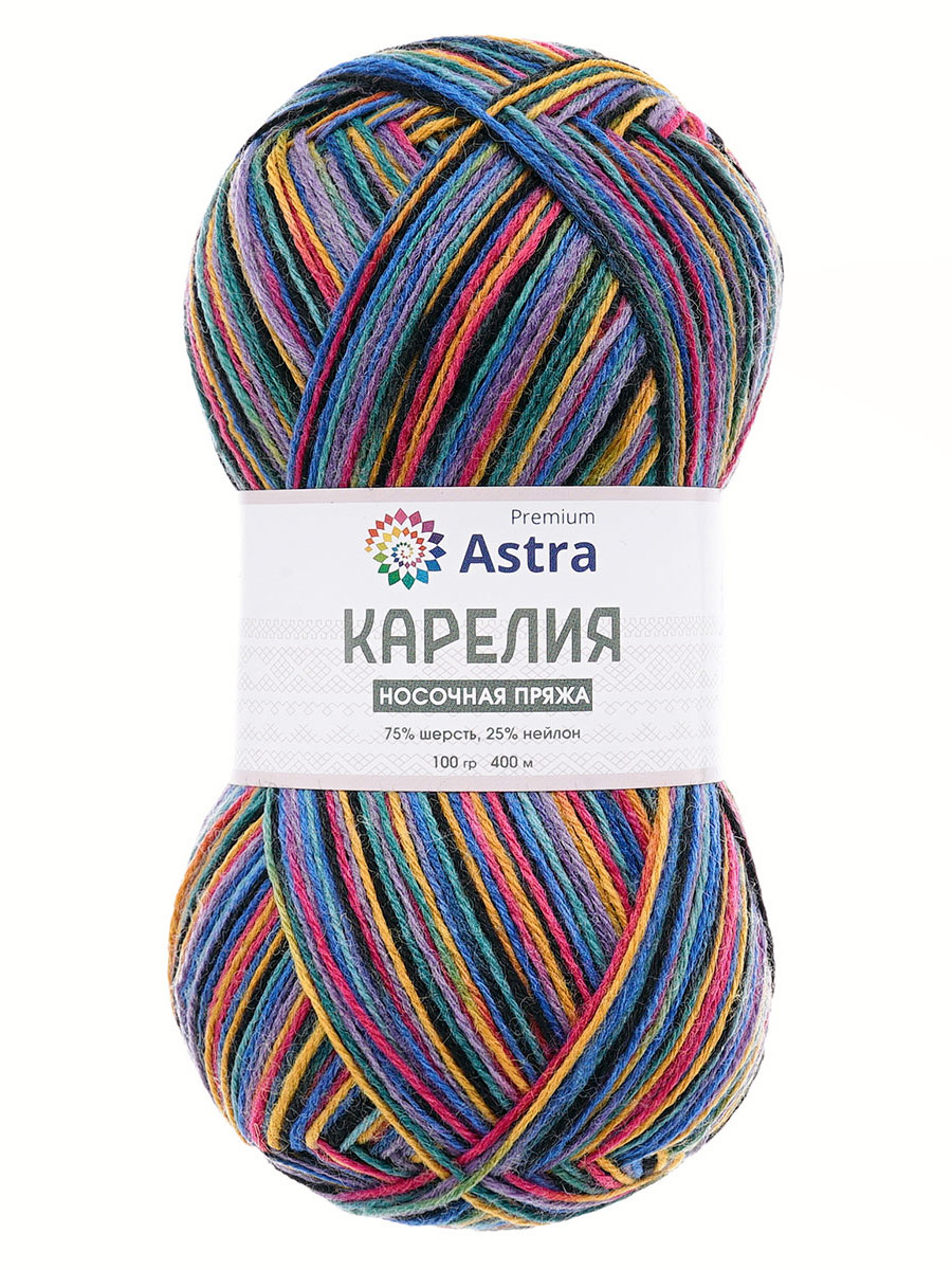 Пряжа для вязания Astra Premium карелия носочная шерсть нейлон 100 гр 400 м цвет 1002 2 мотка - фото 6