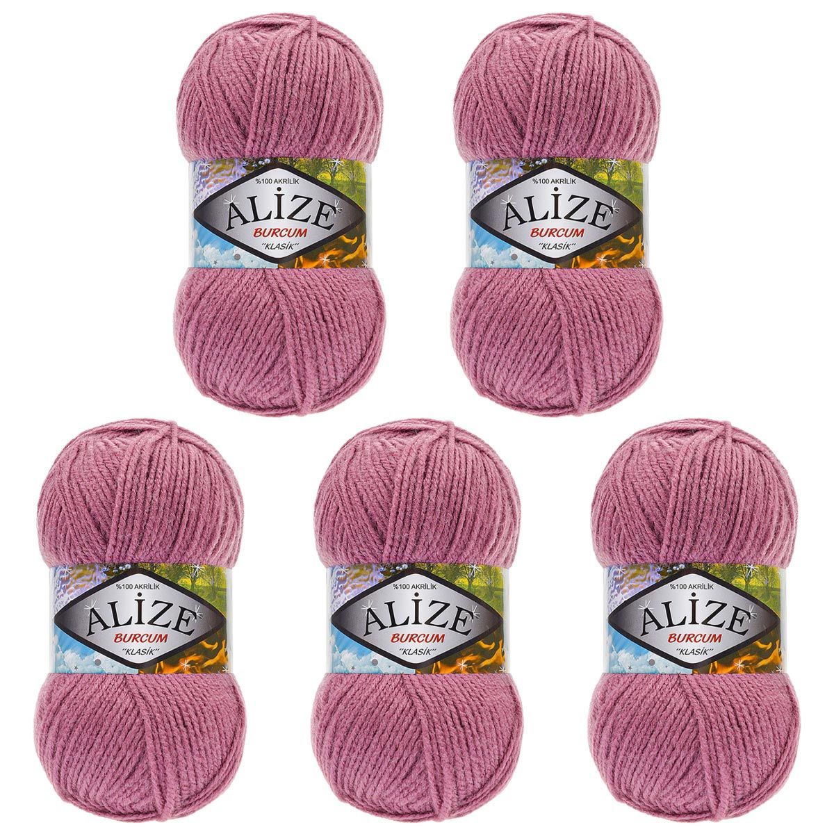 Пряжа Alize демисезонная универсальная акрил Burcum Klasik 100г 210м 5 шт 28 сухая роза - фото 6