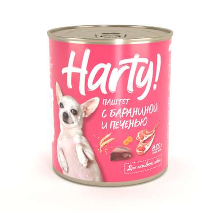 Корм для собак Harty 850г паштет с бараниной и печенью полнорационный