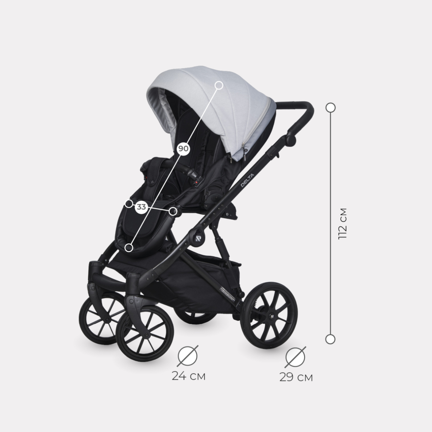 Коляска 3в1 Riko Basic Delta Grey Fox - фото 3