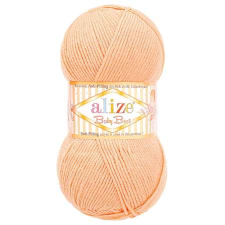 Пряжа для вязания Alize baby best бамбук акрил с эффектом антипиллинг 100 г 240 м 382 пудра 5 мотков