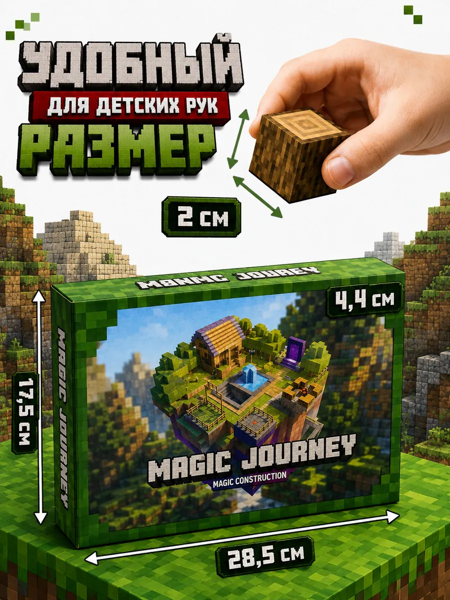 Конструктор MiniMinds Minecraft магнитный 192 дет. - фото 12