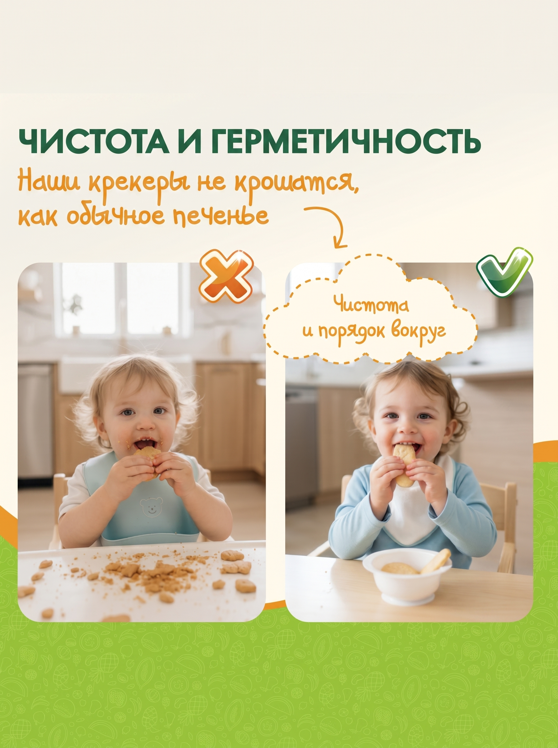 Печенье рисовое Baby two teeth со вкусом яблока и тыквы с 6 месяцев - фото 6