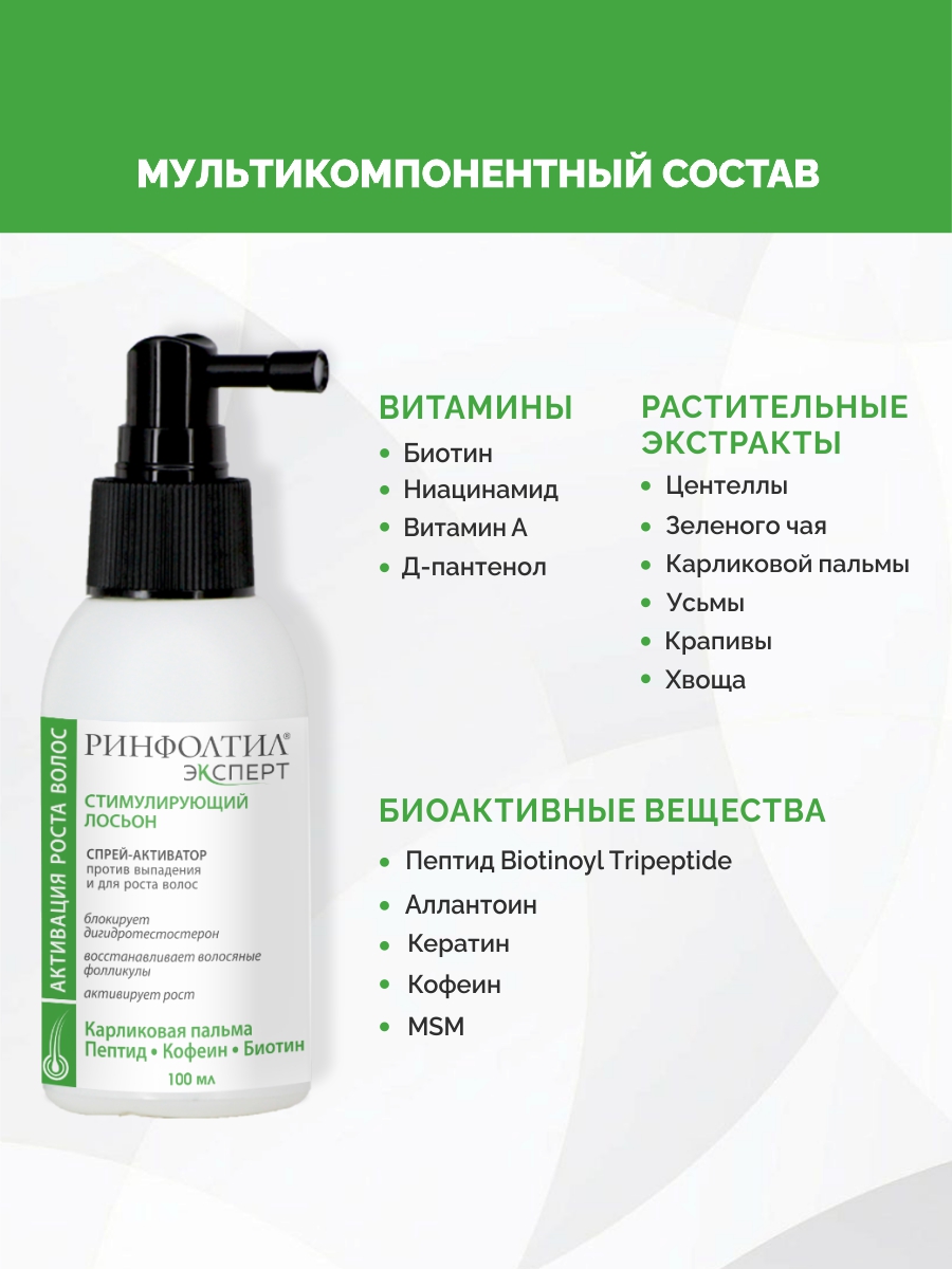 Спрей Ринфолтил от выпадения и для роста волос 100 мл 1 шт. - фото 3