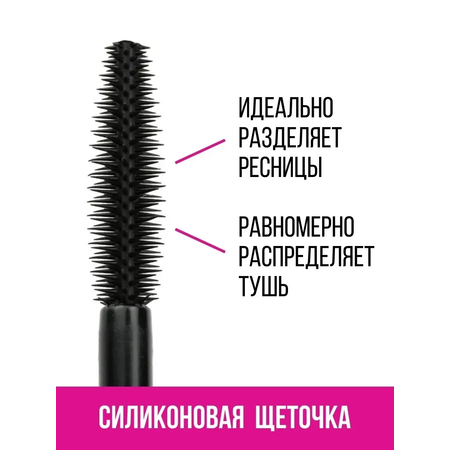Тушь для ресниц черная Luxvisage SMOKY EYES Эффект умножения и удлинения 7г