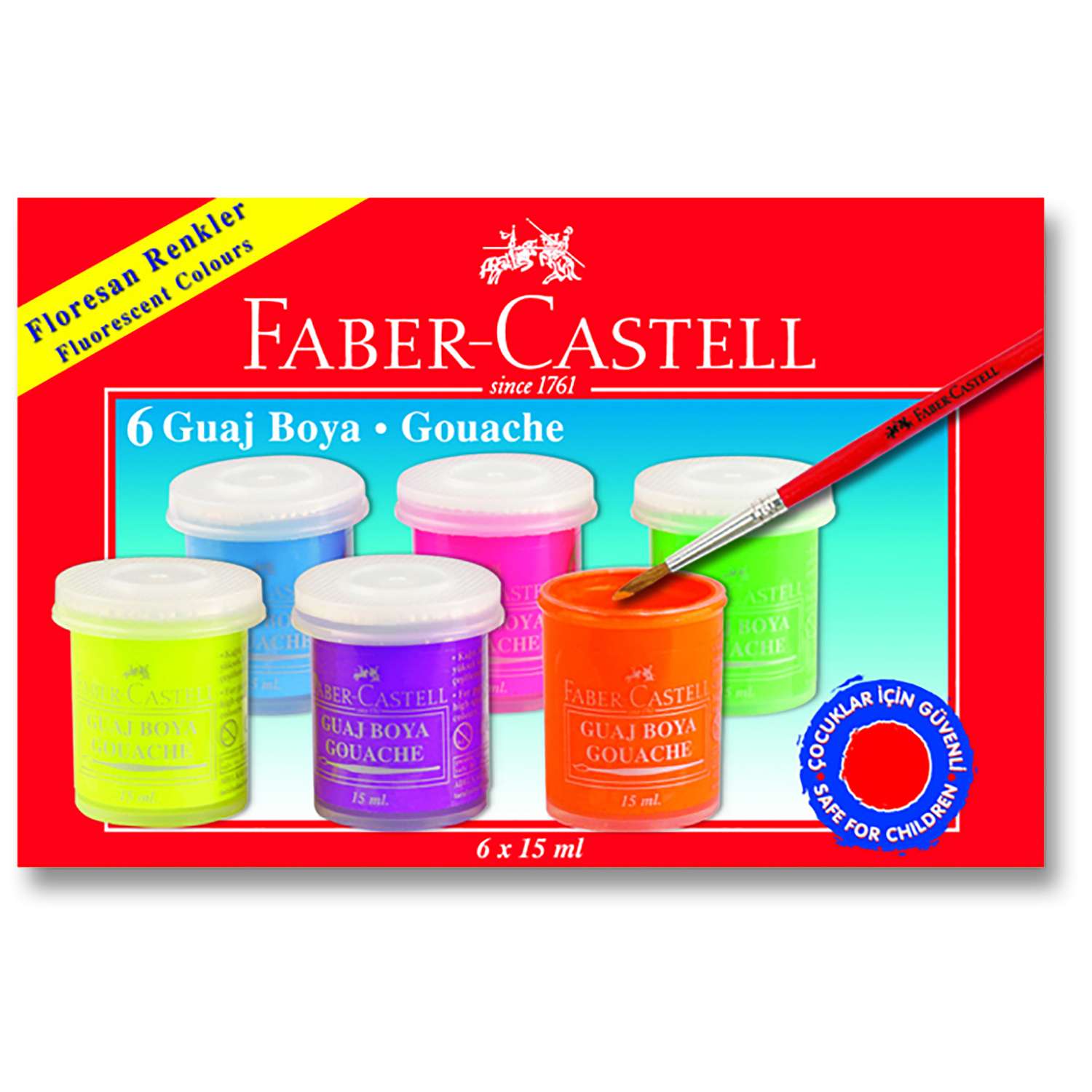 Краски гуашь Faber Castell 6 цв. - фото 1