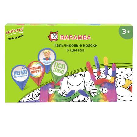 Краски пальчиковые Baramba 6 цв.