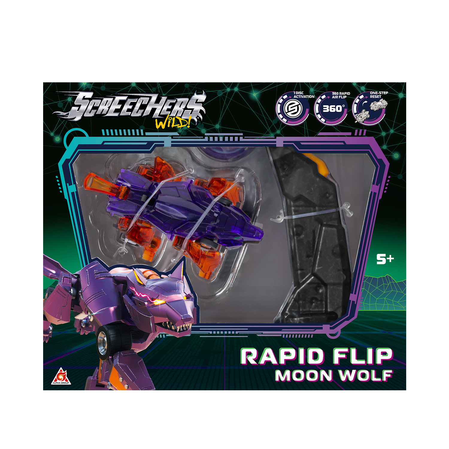 Игровой набор Screechers Wild Рэпидфлип Мун Вульф - фото 2