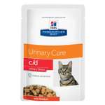 Корм для кошек HILLS 85г Prescription Diet c/d Multicare Urinary Stress для профилактики цистита и МКБ с курицей пауч