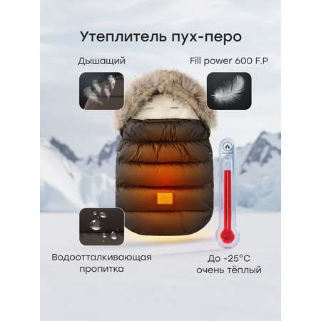 Конверт в коляску Happy Baby коричневый