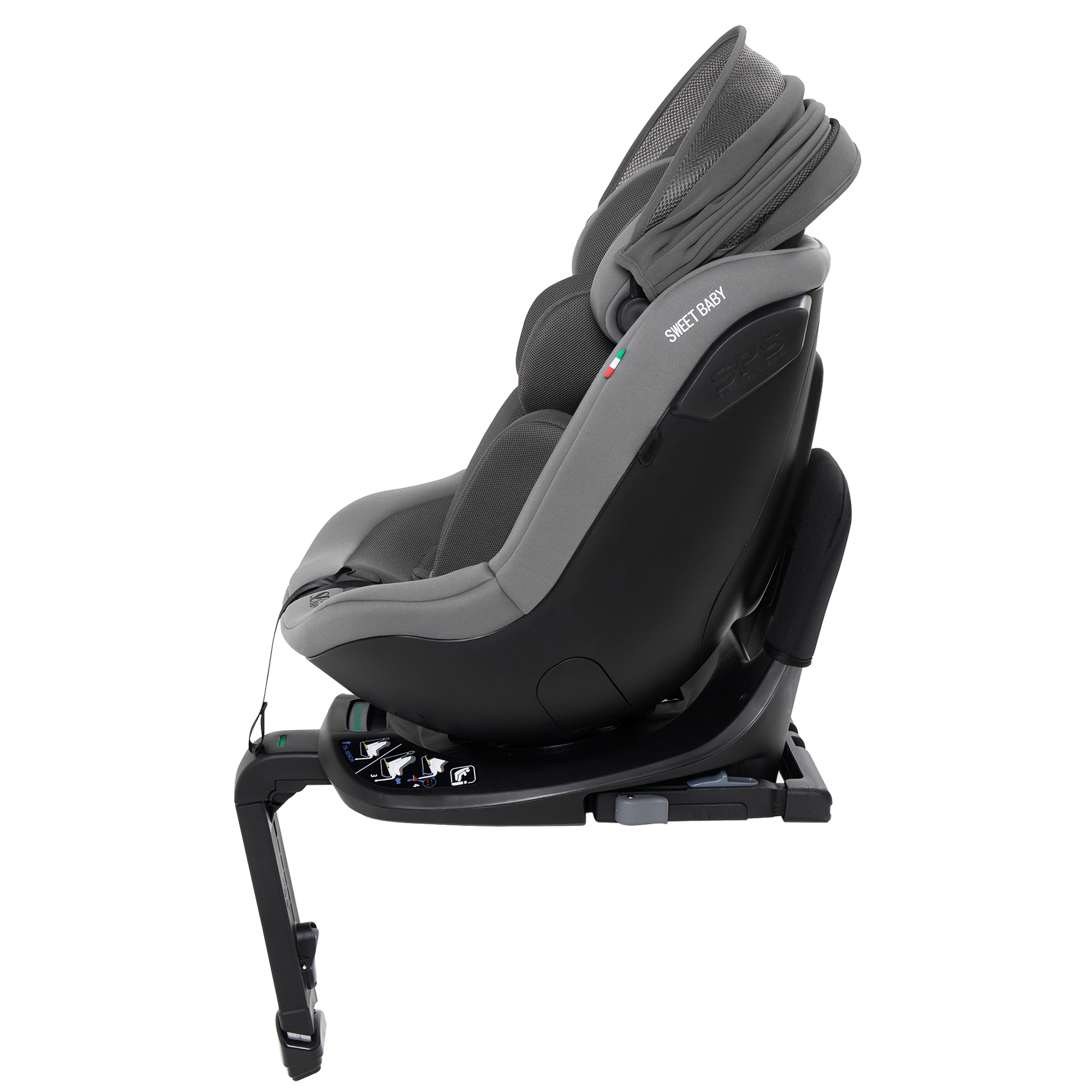 Автокресло Sweet Baby Odyssey B3 i-Size Dark Grey Isofix 0+/1 (0-18 кг) серый - фото 14