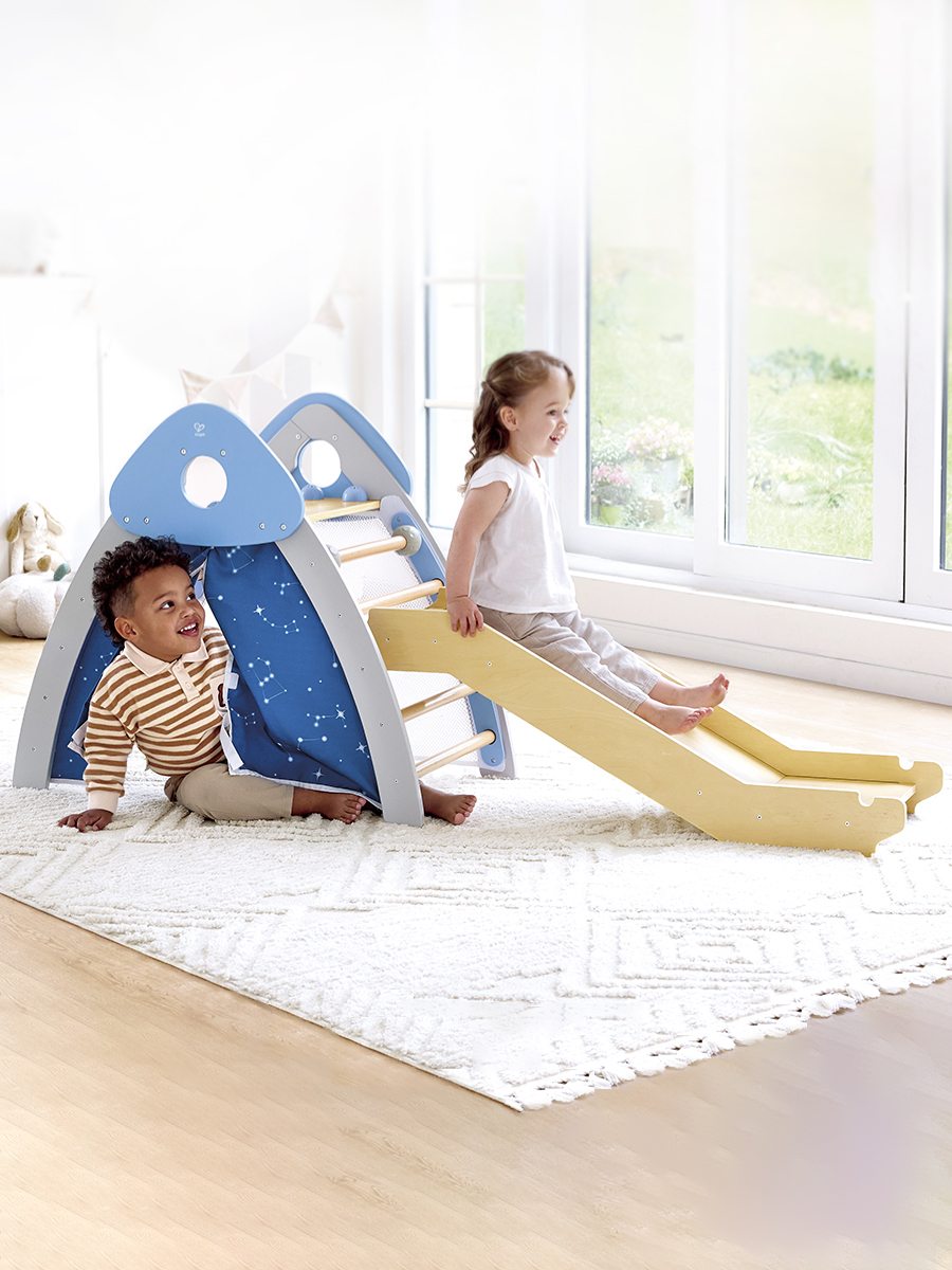 Детский игровой комплекс "4-в-1" Hape Пиклер с горкой, скалодром E1222_HP - фото 1