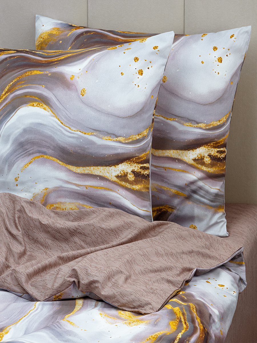 Комплект постельного белья для SNOFF Вэйв сатин евро 4 предм. - фото 14