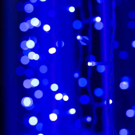Гирлянда Luazon «Занавес» 2 × 9 м IP44 УМС белая нить 1800 LED свечение синее 220 В