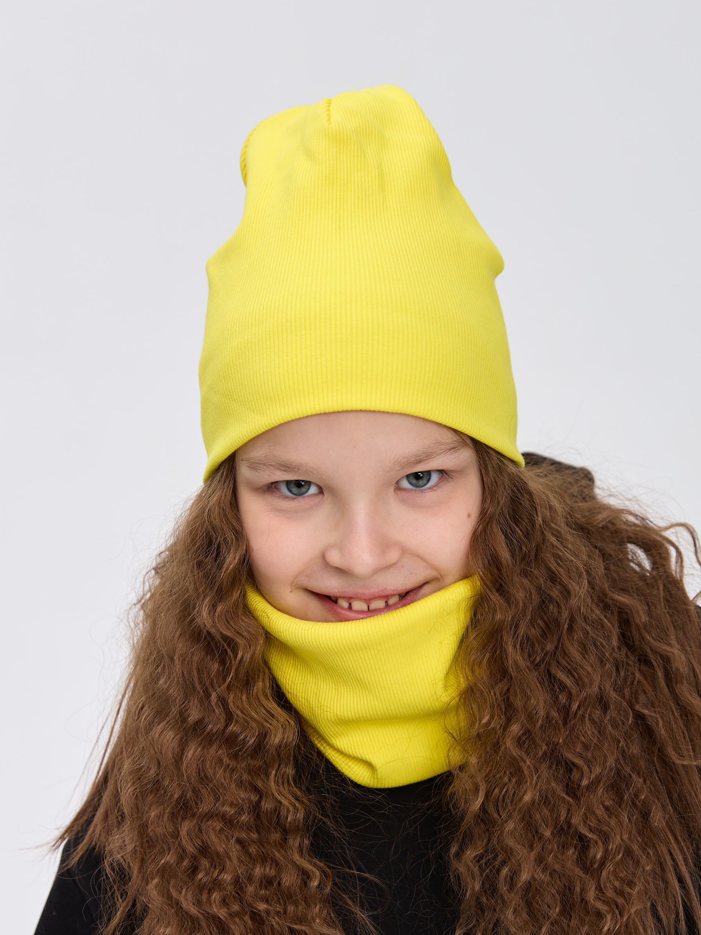 Шапка и снуд Лапушка 0258 жёлтый - фото 1