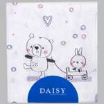 Пеленка Daisy Хлопок 1 шт. 75х120 см Мишка с шариком сиреневый