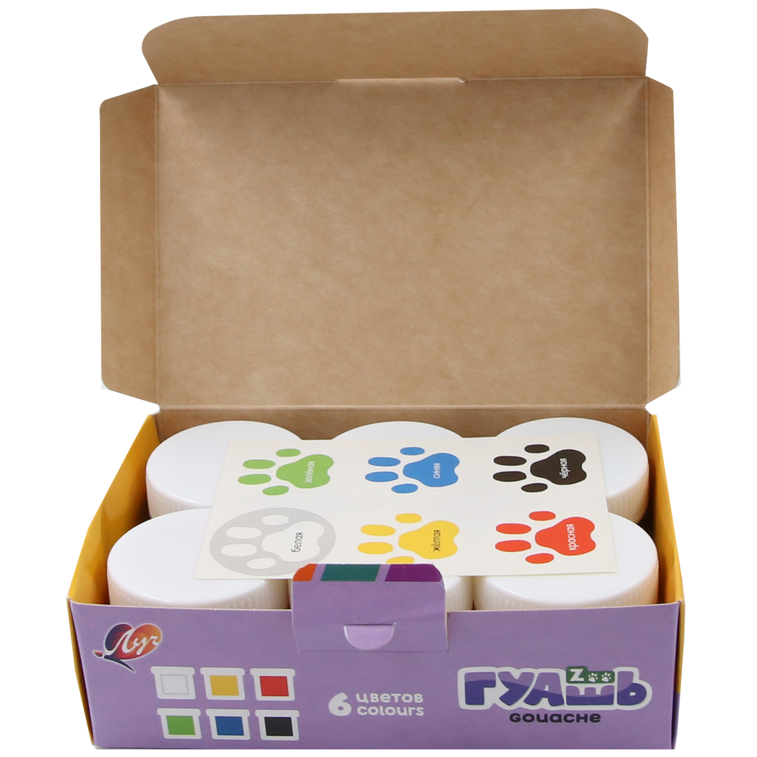 Краски гуашь Луч 6 цв. - фото 2