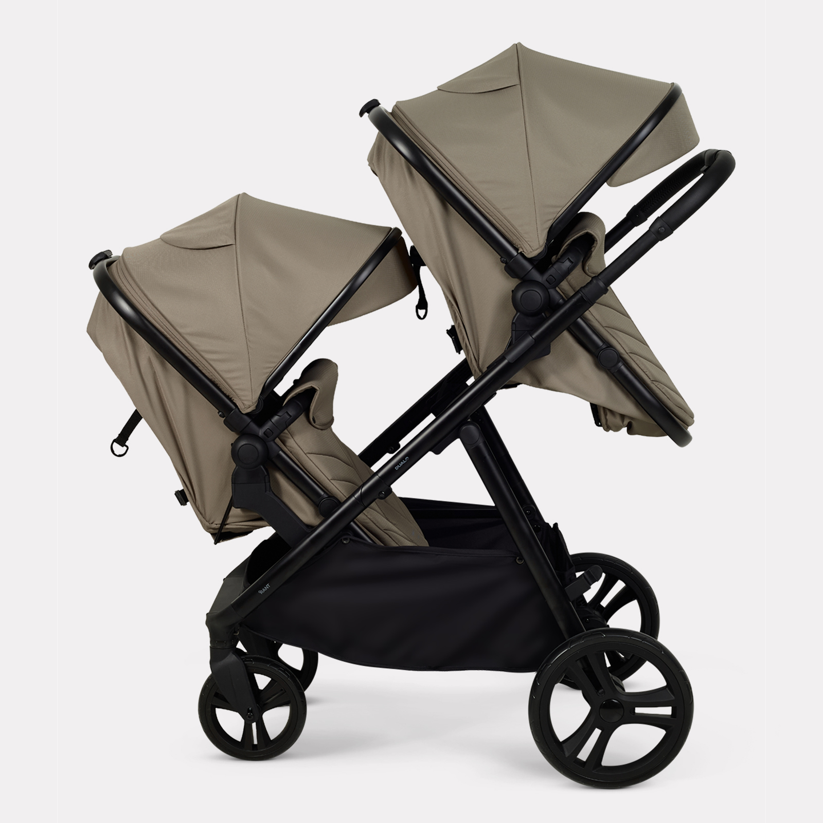Коляска 2в1 для двойни Rant Basic Dualo коричневый - фото 8