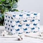 Короб Школа Талантов стеллажный для хранения с крышкой «Киты» 25×20×17 см цвет белый
