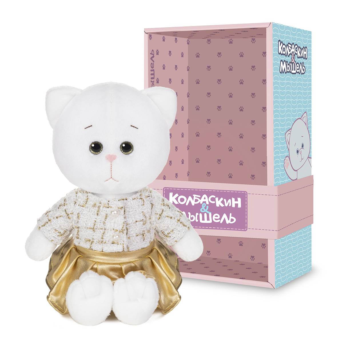 Игрушка мягкая Колбаскин и Мышель котик Колбаскин&Мышель 20 см - фото 1