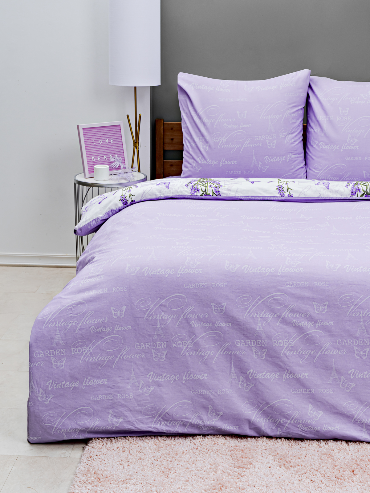 Комплект постельного белья LOVEBERRY Лаванда евро 4 предм. - фото 17