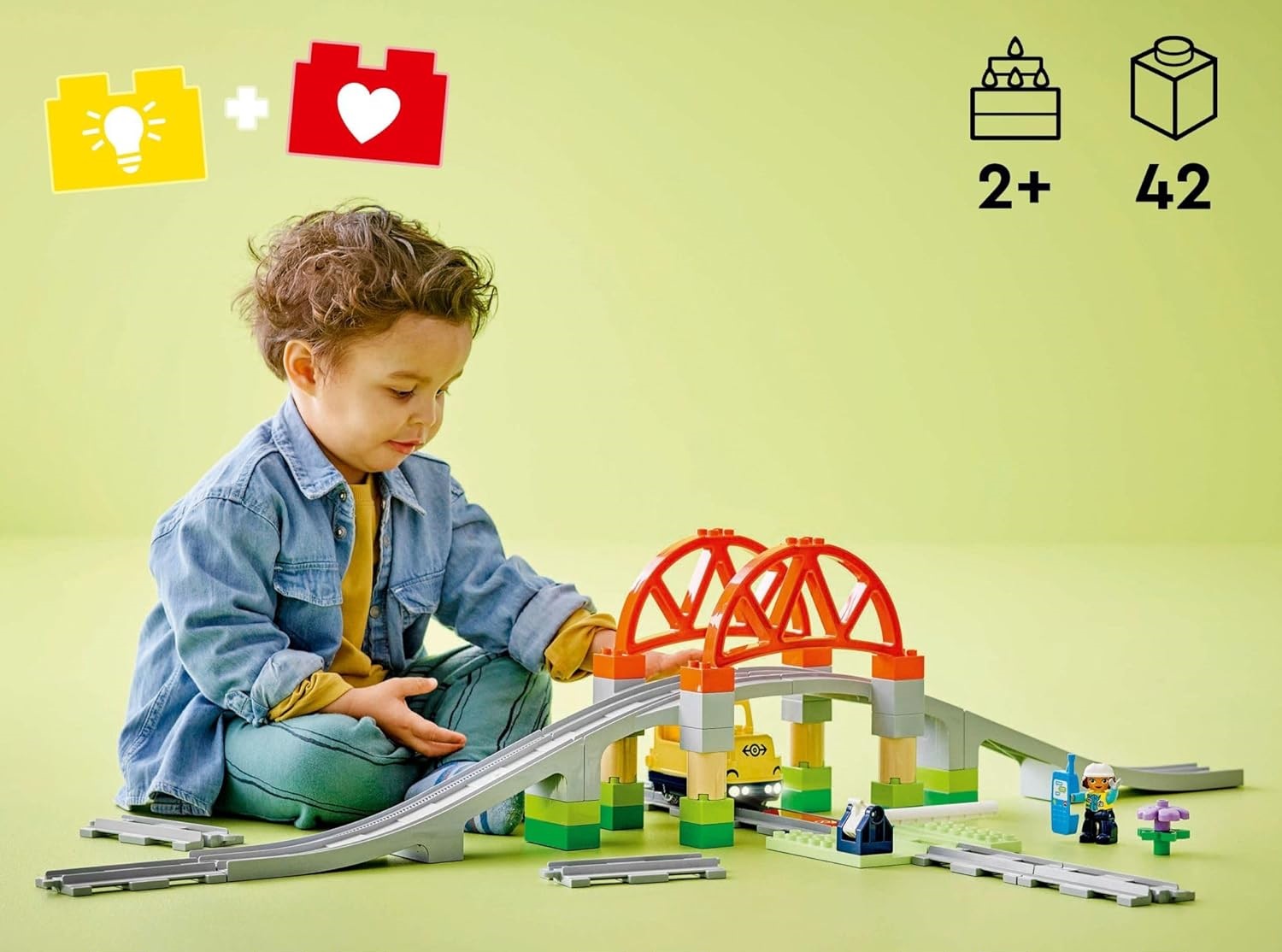 Конструктор LEGO DUPLO Железнодорожный мост и пути 42 дет. - фото 4