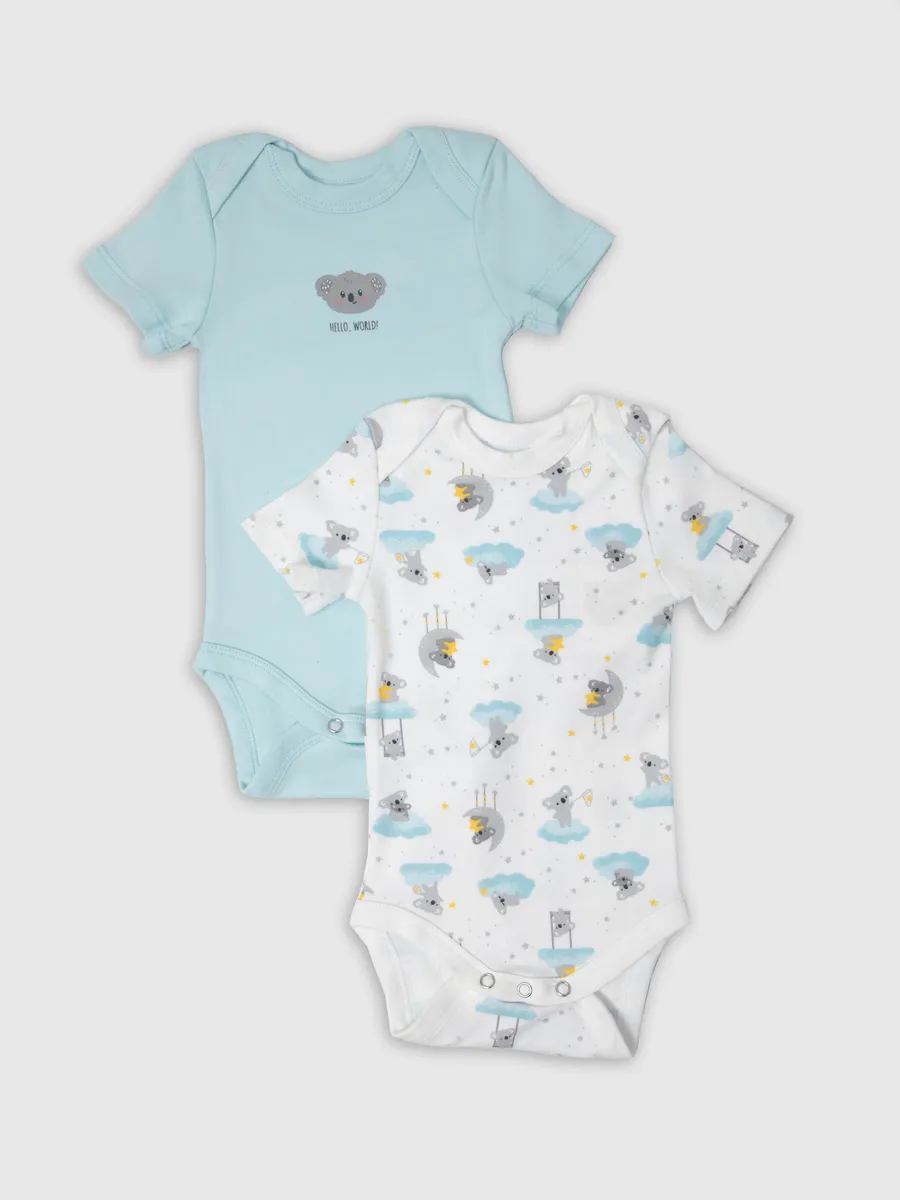 Боди 2 шт Mark Formelle (Марк Формэль) 13015-1-2/звездные коалы на белом +голубой - фото 14