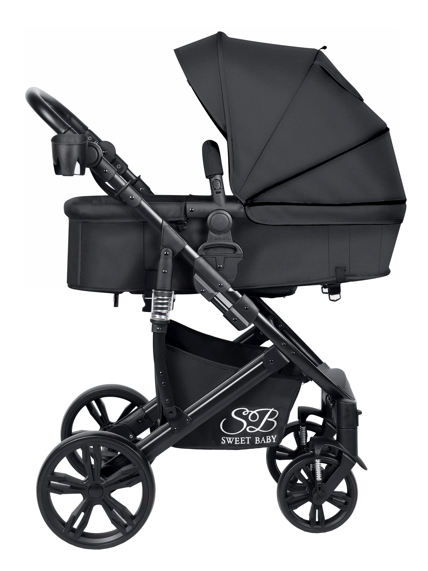 Коляска трансформер Sweet Baby Comfort black black черный - фото 14