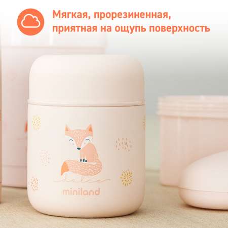 Термос Miniland для еды и жидкостей Thermy Dolce Mini 280мл розовый/лисенок
