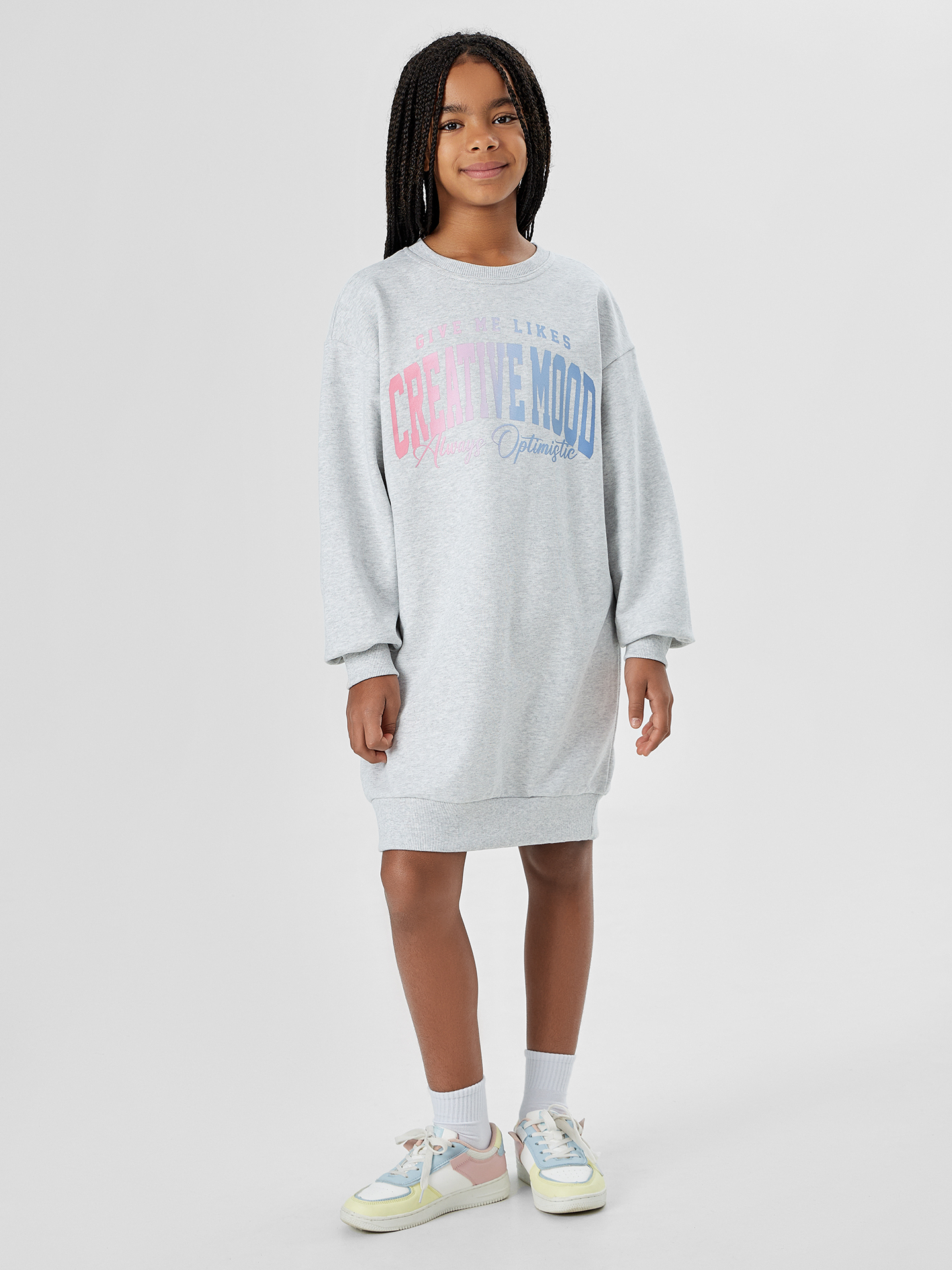 Платье Mark Formelle (Марк Формэль) 157972/серый меланж 4306-А +печать2 - фото 1