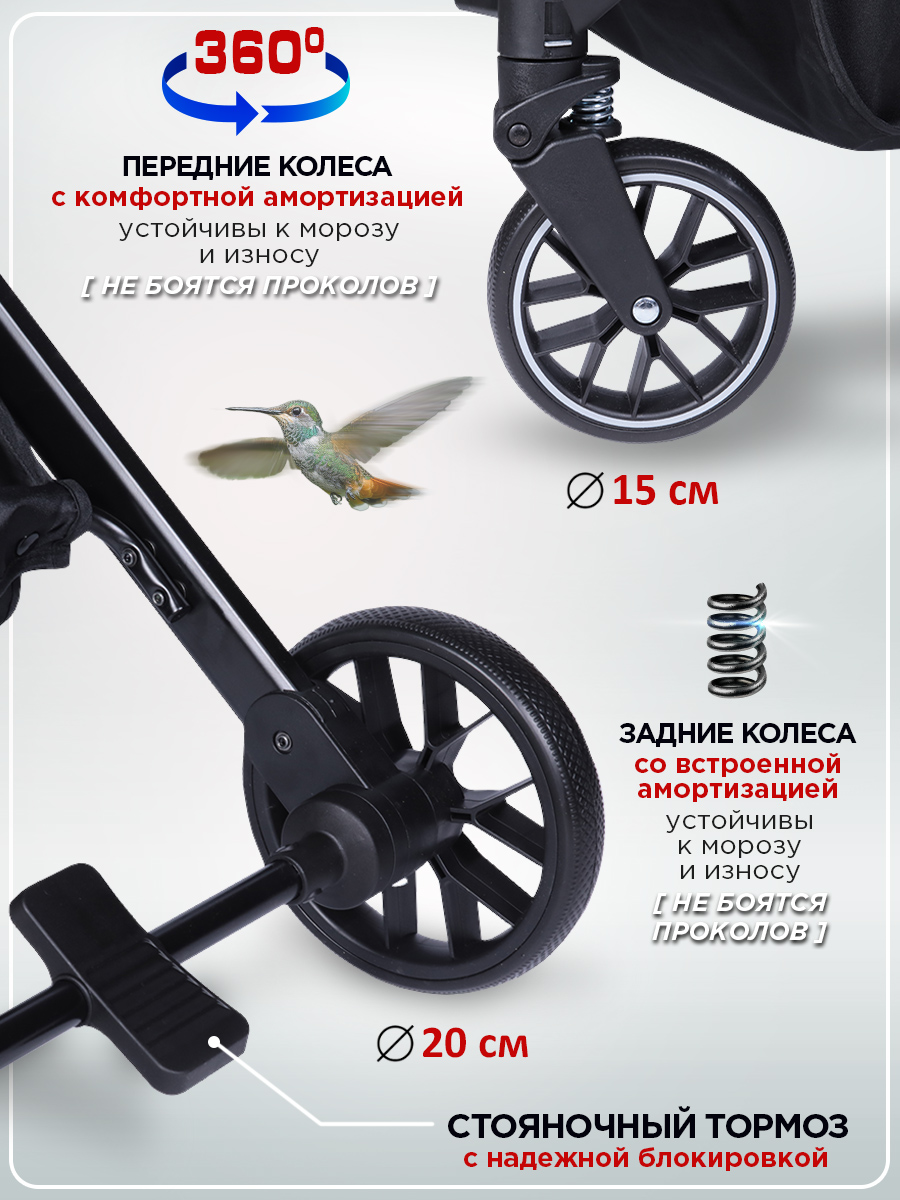 Коляска прогулочная BabyCare Q'bit зеленый зеленый - фото 5