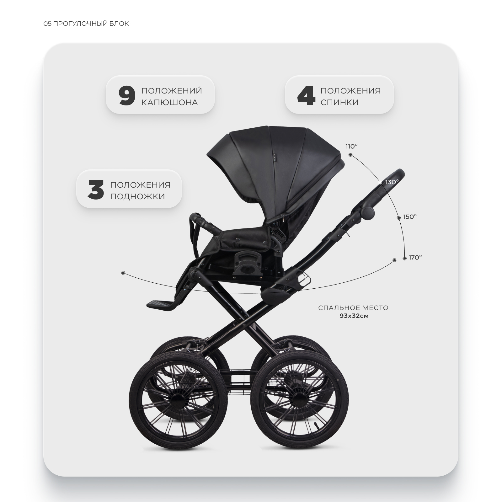 Коляска 2в1 Riko Basic Montana X Ecco Prestige черный - фото 5